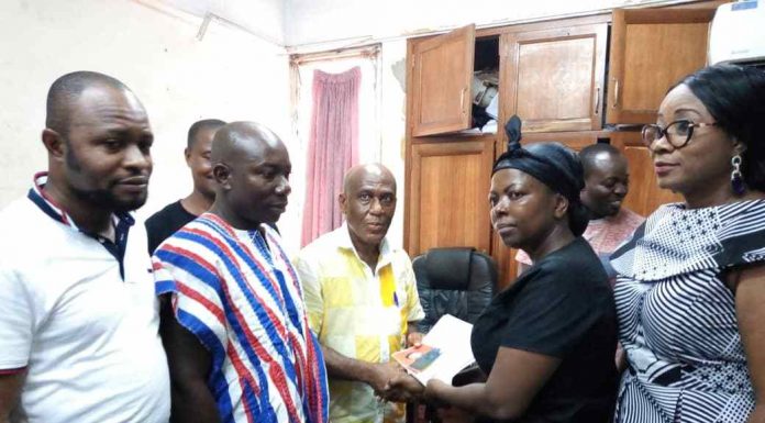 PHOTO: Agyarko’s wife files Nomination forms at EC to contest late Husband’s seat