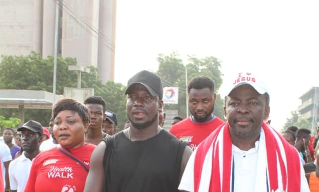 PHOTOS: Evangelist Papa Shee, Stephen Appiah join in a Health Walk