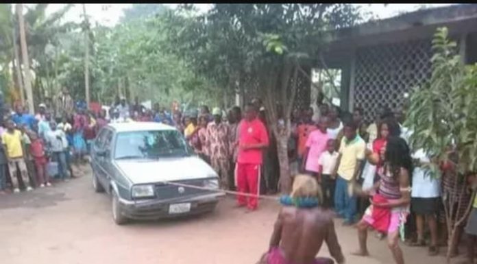 PHOTOS: Strong Man 77, Pulls A Car With his Neck
