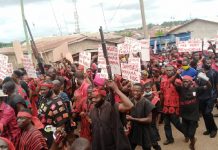 Photos: Akyem state demonstrates against Mahama’s ‘Akyem Sakawa boys’ comment