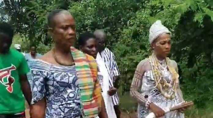 Lady initiated into marriage to river god in Ekumfi Essarkyir (Photos)
