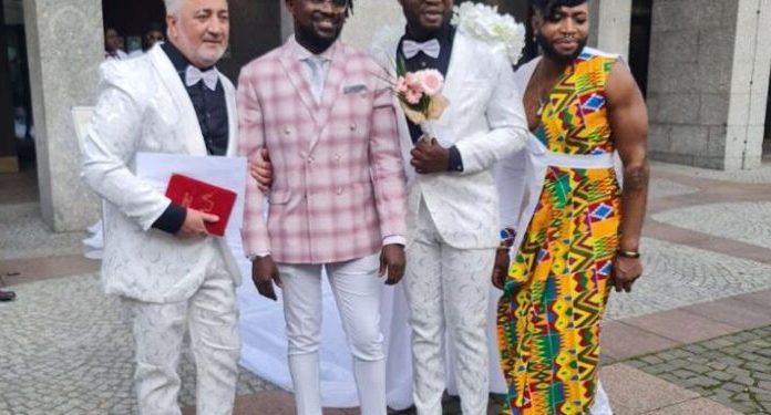 Ghanaian man, German husband hitched in a flamboyant gay marriage