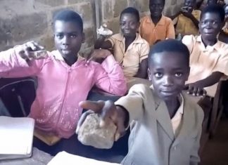 Stones Used As Computer Mouse In Nana Avo-Nwiah Basic School.