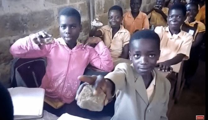 Stones Used As Computer Mouse In Nana Avo-Nwiah Basic School.