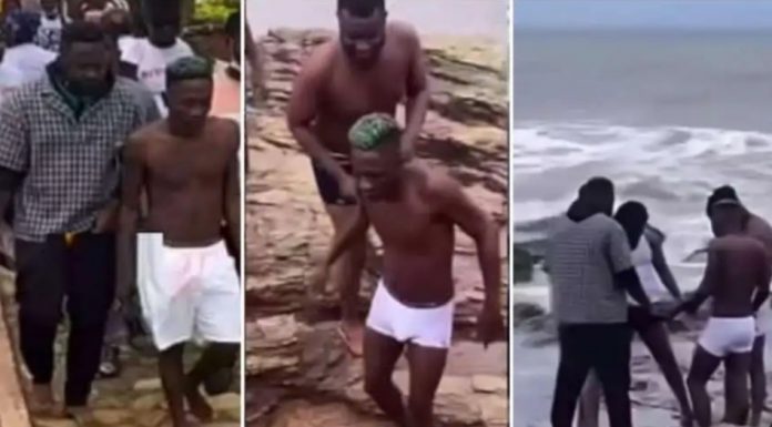 VIDEO: Shatta Wale and Medikal wash away their sins in the sea after bail