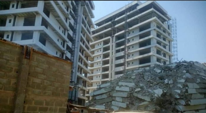 Storey Building Under Construction Collapses In Lagos, Nigeria.