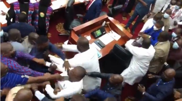 Parliament: E-Levy Bill Voting Ends In A Brawl.