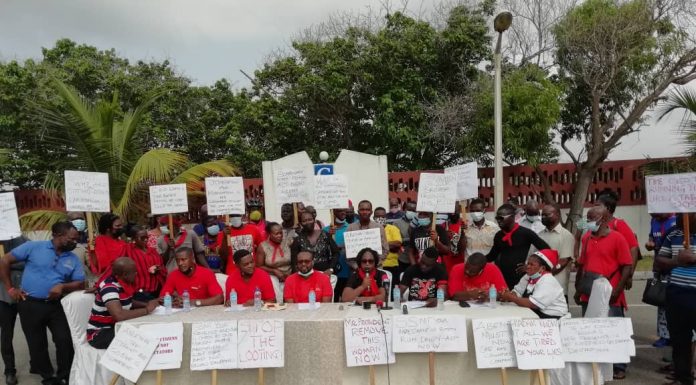 Staff Of La Palm Royal Beach Hotel Embarks On A Demo, Calls For CEO’s Immediate Removal.