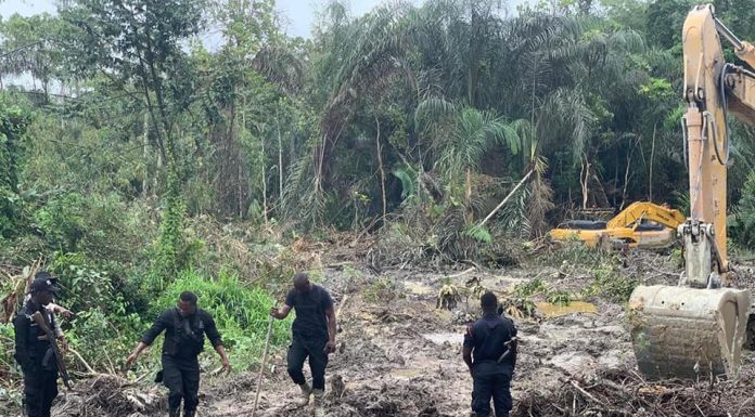 Police retrieve one of the missing Ellembelle excavators, DCE arrested for extortion