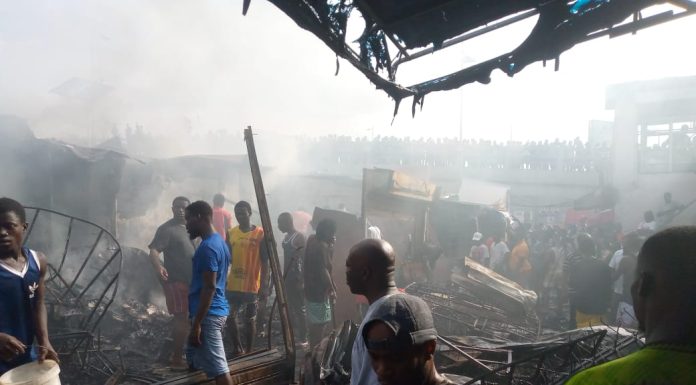 Shops Burnt Down At Tip-Toe Lane.