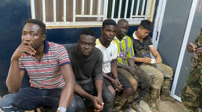 Anti-galamsey taskforce burns down illegal mining camp, 12 excavators seized in Offin Shelter Belt